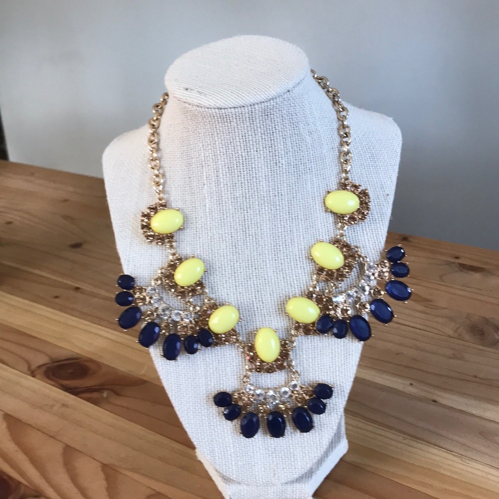 Yellow and blue necklace
